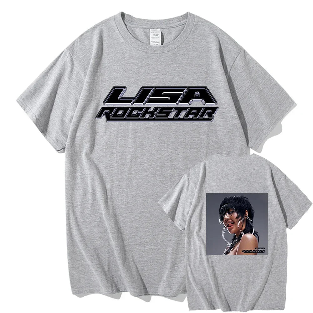 Lisa Rockstar T-Shirt Funny Unisex Vintage Graphic Tee Summer Harajuku Top