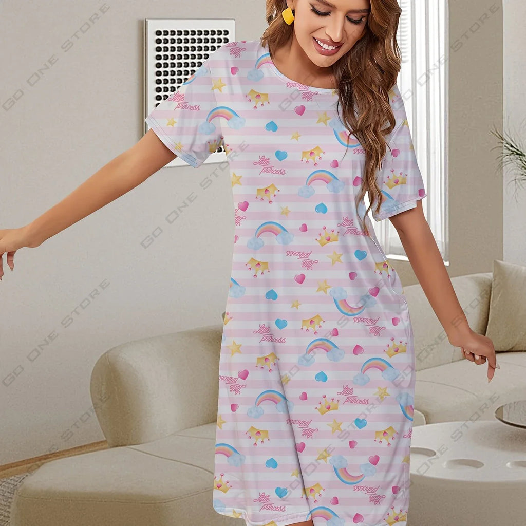 Plus Size Floral Knee Length Dress For Summer Women