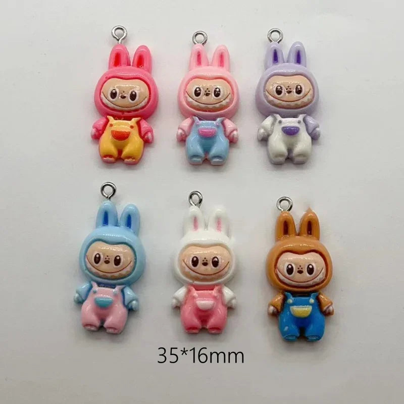 10PCS Kawaii Rabbit Resin Pendants for DIY Necklaces Bracelets Earrings and Keychain Accessories