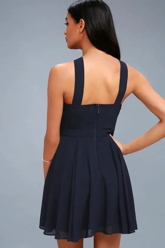 Sexy Backless Halter Mini Dress For Club Party Women