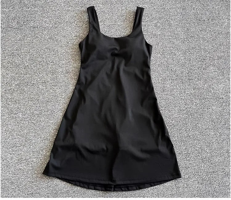 Women Tennis Dress With Built In Chest Pads One Piece Skort