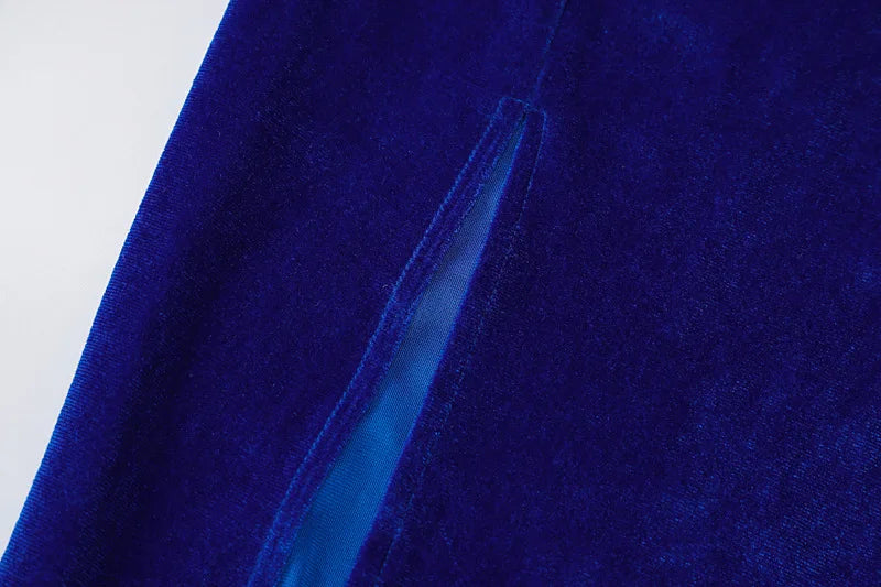 Velvet Bodycon Midi Dress For Party And Evening Wear