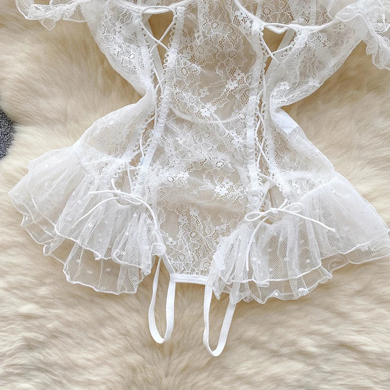 Sexy Lace Cami Bodysuit See Through Playsuit For Women
