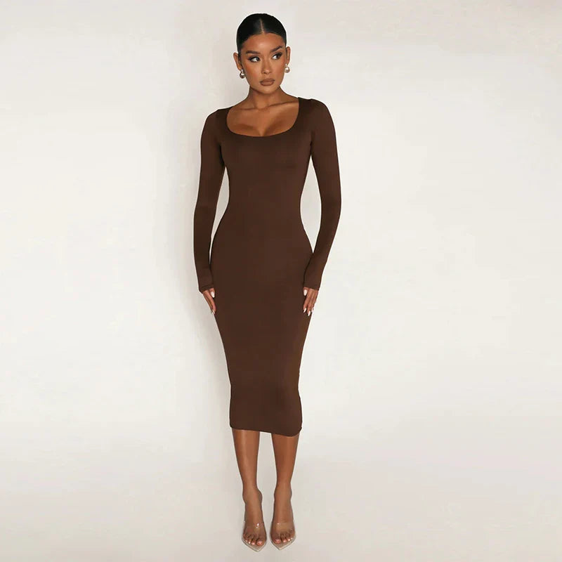 Velvet Bodycon Dress For Women Long Sleeve Party Clubwear