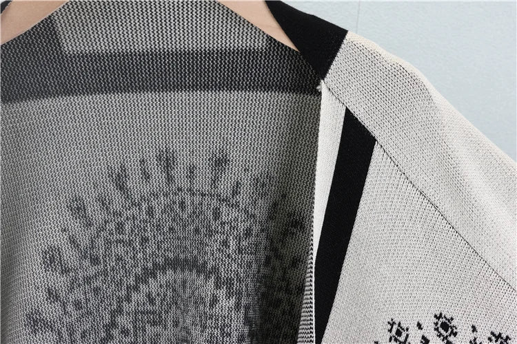 Cozy Knit Shawl Sweater Three Piece Set for Women Loose Wide Leg Pants Casual Jacket Solid Color Autumn Winter Outfit