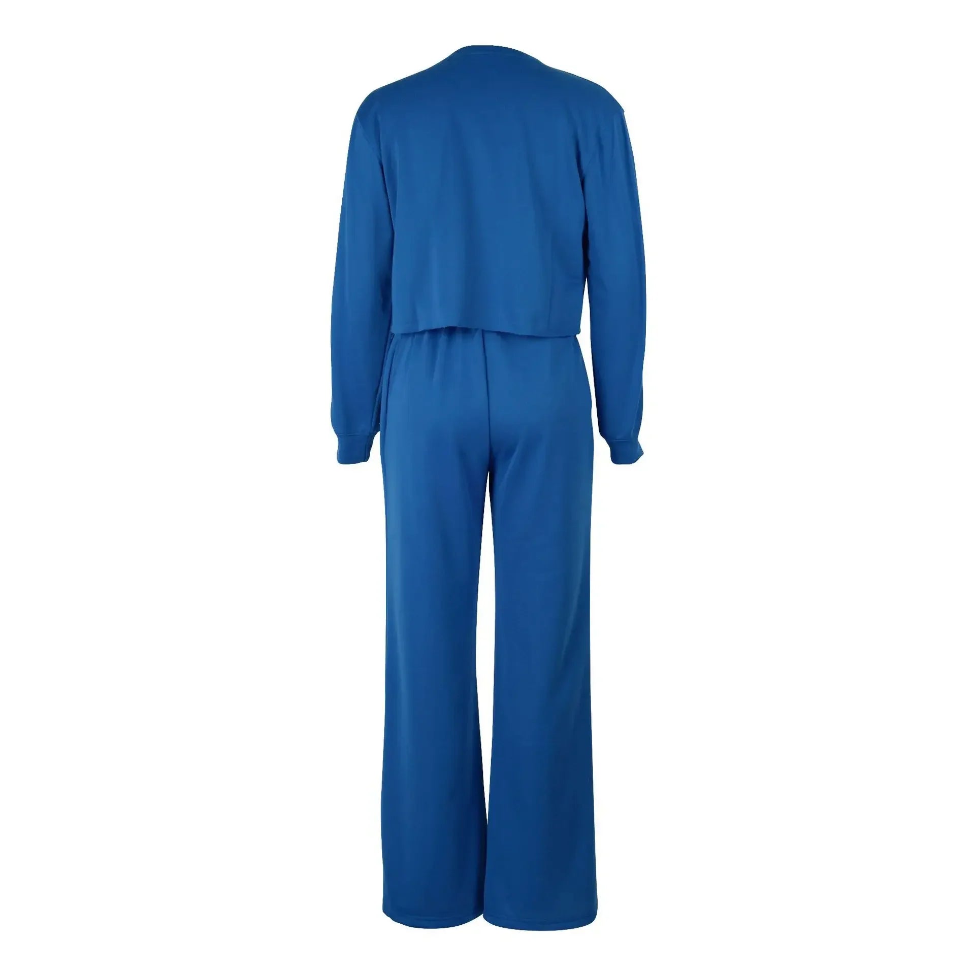 Women Winter Tracksuit Set Pullover Top and Pants 2 Piece Casual Outfit Thicken Warm Solid Color Suit