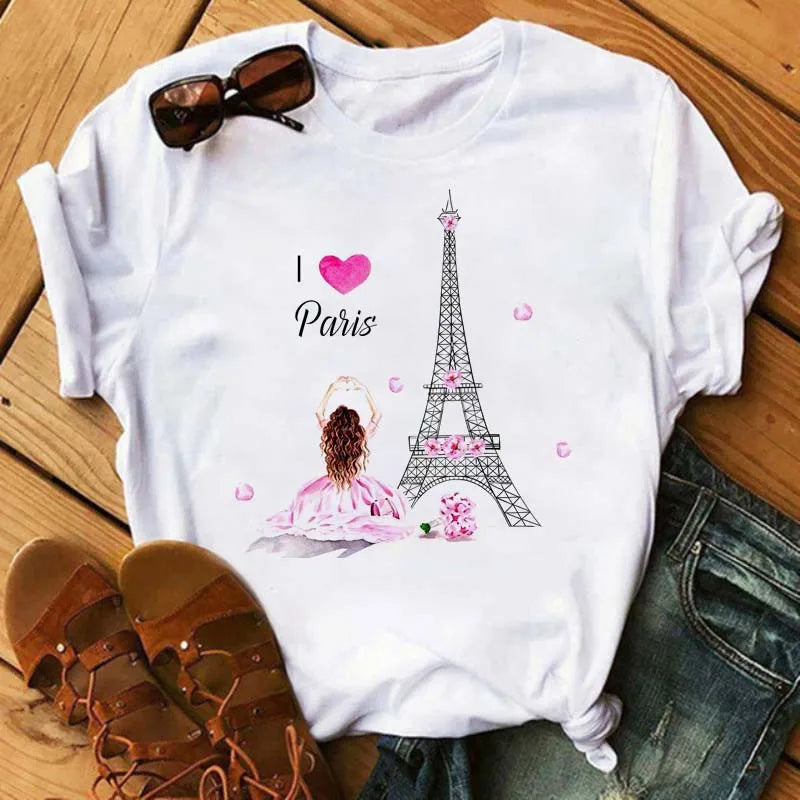 Women's Funny Wine Print T Shirt Casual Short Sleeve O Neck Tee for Summer Fashion