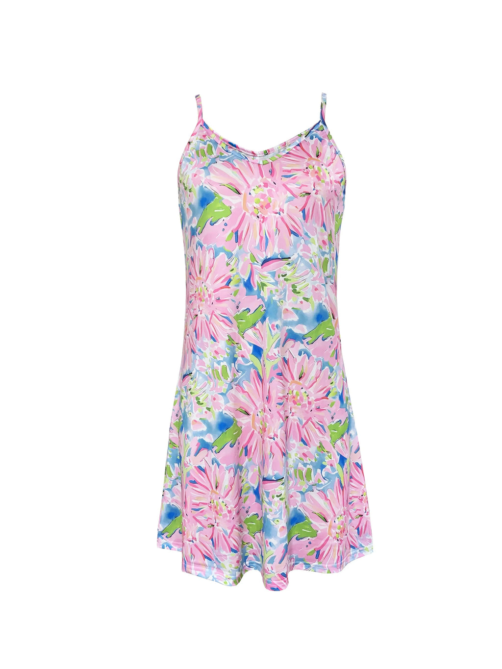 Floral Print Cami Dress Sleeveless Vacation Style For Summer