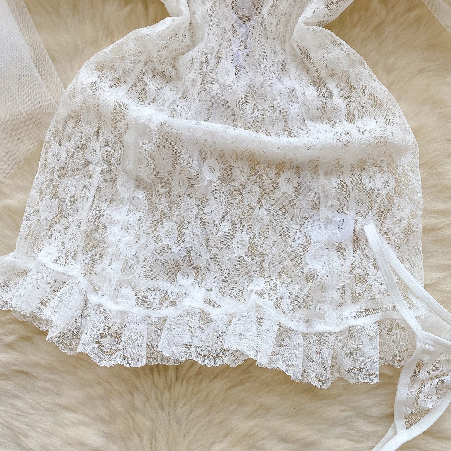 Sexy See Through Lace Bridal Dress One Shoulder Costume