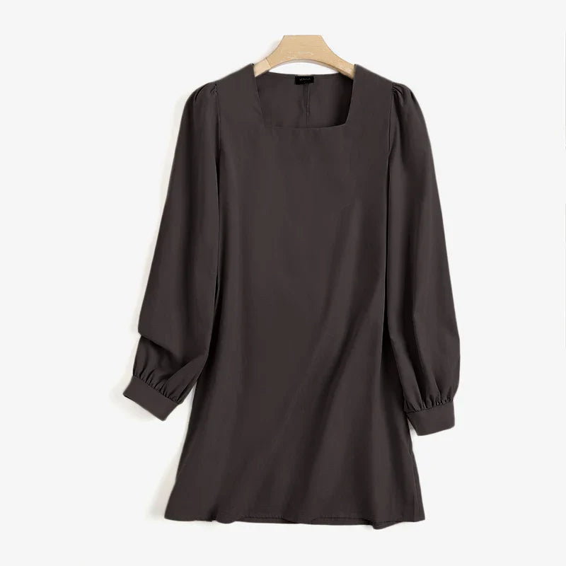 Women Square Collar Mini Dress Summer Sundress Chic