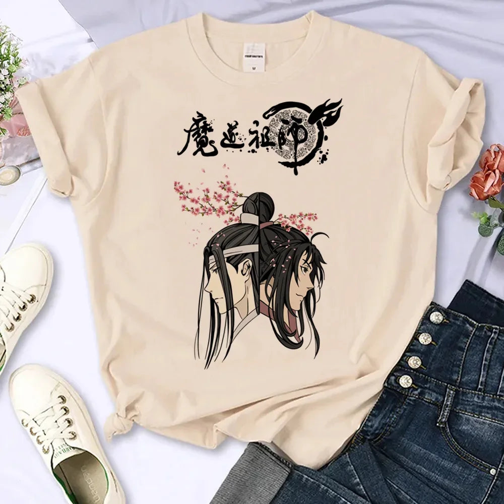 Mo Dao Zu Shi T-Shirts for Women Japanese Manga Summer Top Loose Fit Round Neck Tee