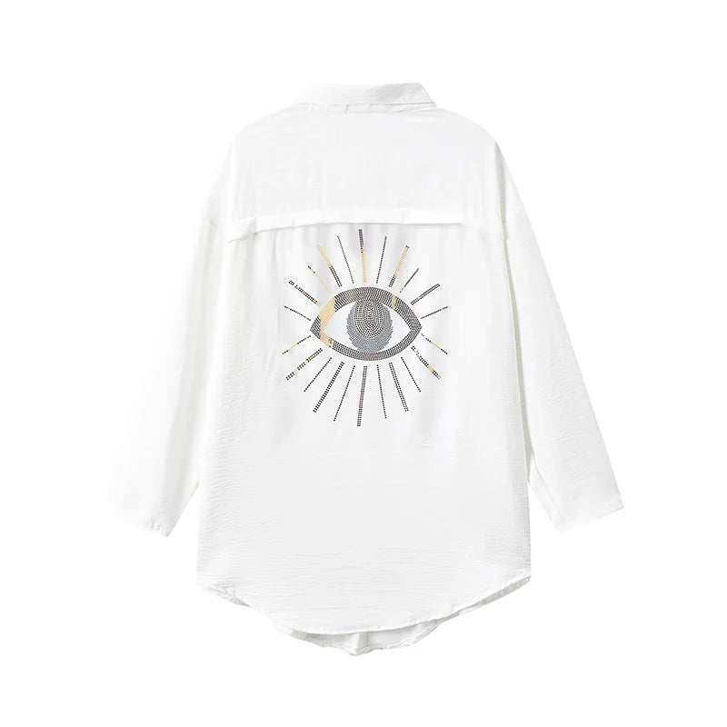 Women's Casual Cotton Linen Lapel Long Sleeve Shirt Autumn Winter Fashion Tunic