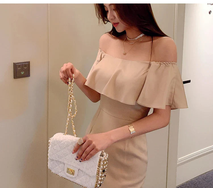 Slash Neck Mermaid Dress For Women Elegant Party Dress