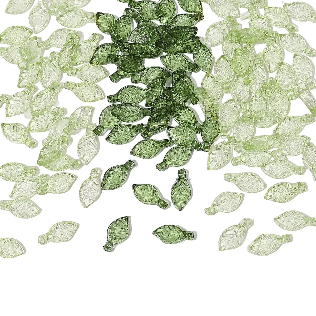 100 Pieces Mini Acrylic Tree Leaf Beads for DIY Handmade Jewelry Necklaces and Earrings Accessories