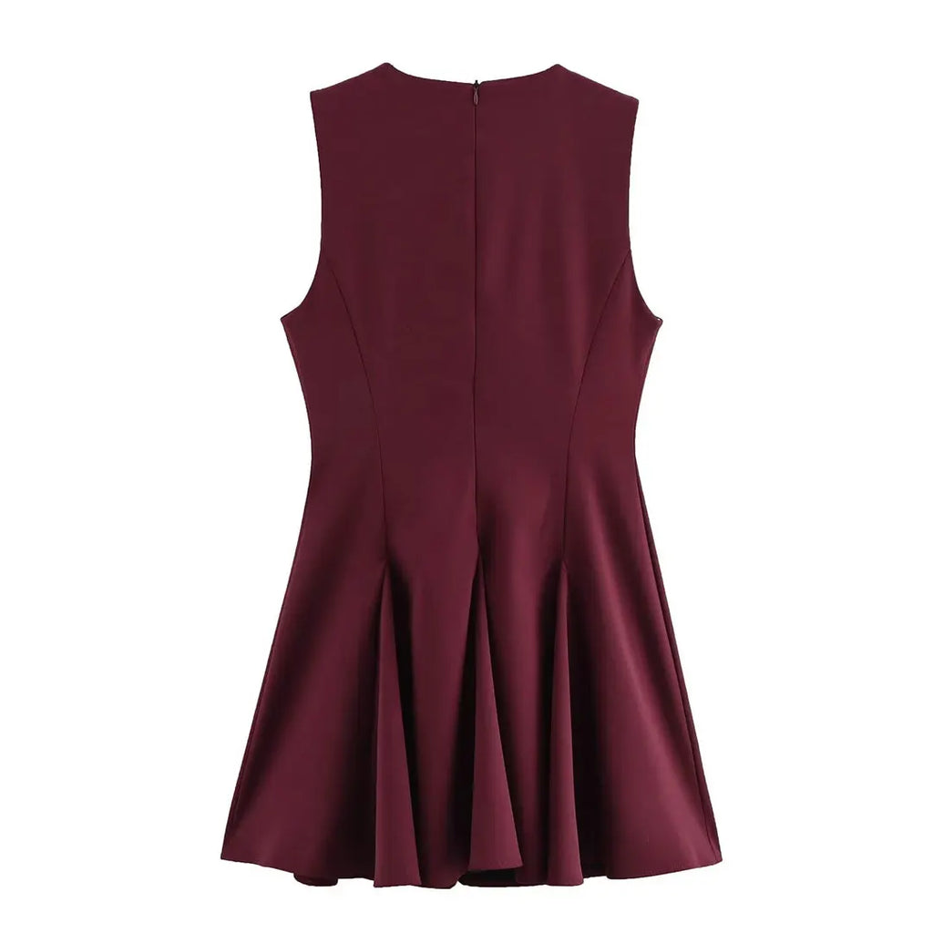 White Bow Pleated Mini Dress For Summer Party Elegant