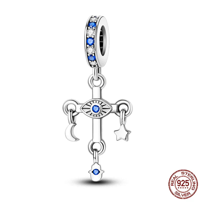 925 Silver Devil's Eye Charms Beads for Women DIY Jewelry Making