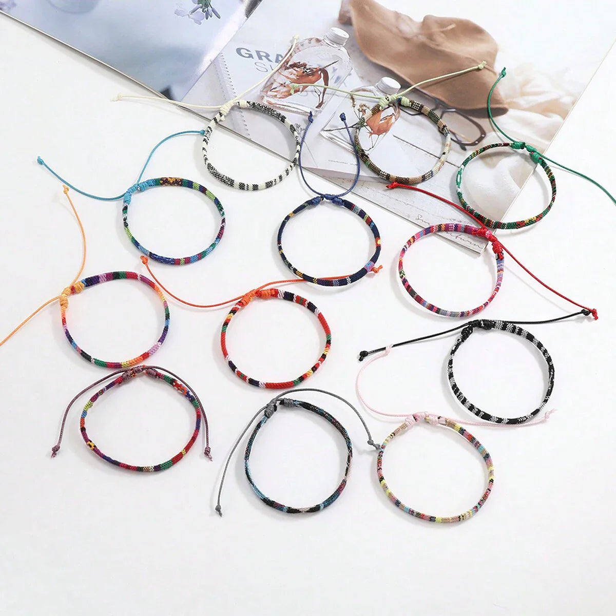 12pcs Boho Beach Bracelets Set Handmade Braided Jewelry for Men and Women