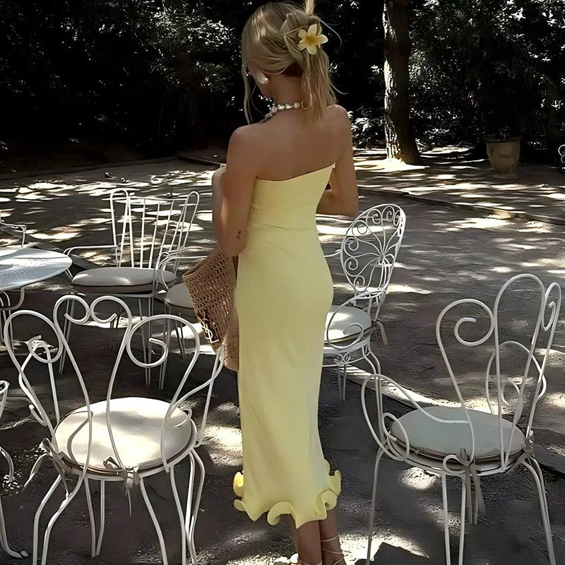 Sexy Tube Top Sleeveless Long Dress For Women Eveningwear