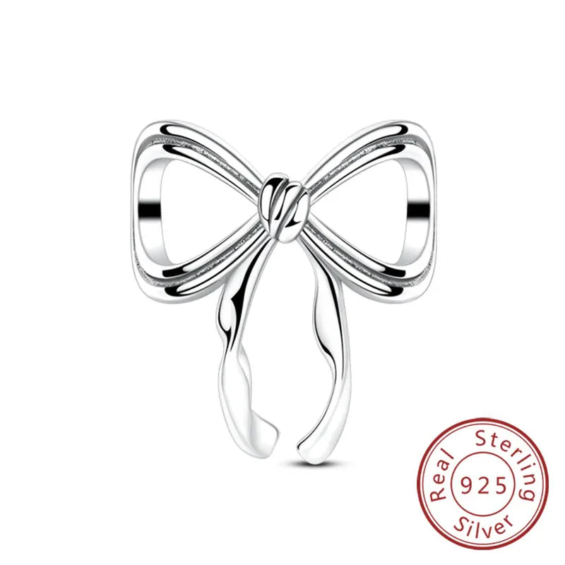 Fit 925 Sterling Silver Bow Perfume Bottle Pink Charms Beads for Women DIY Jewelry Gifts