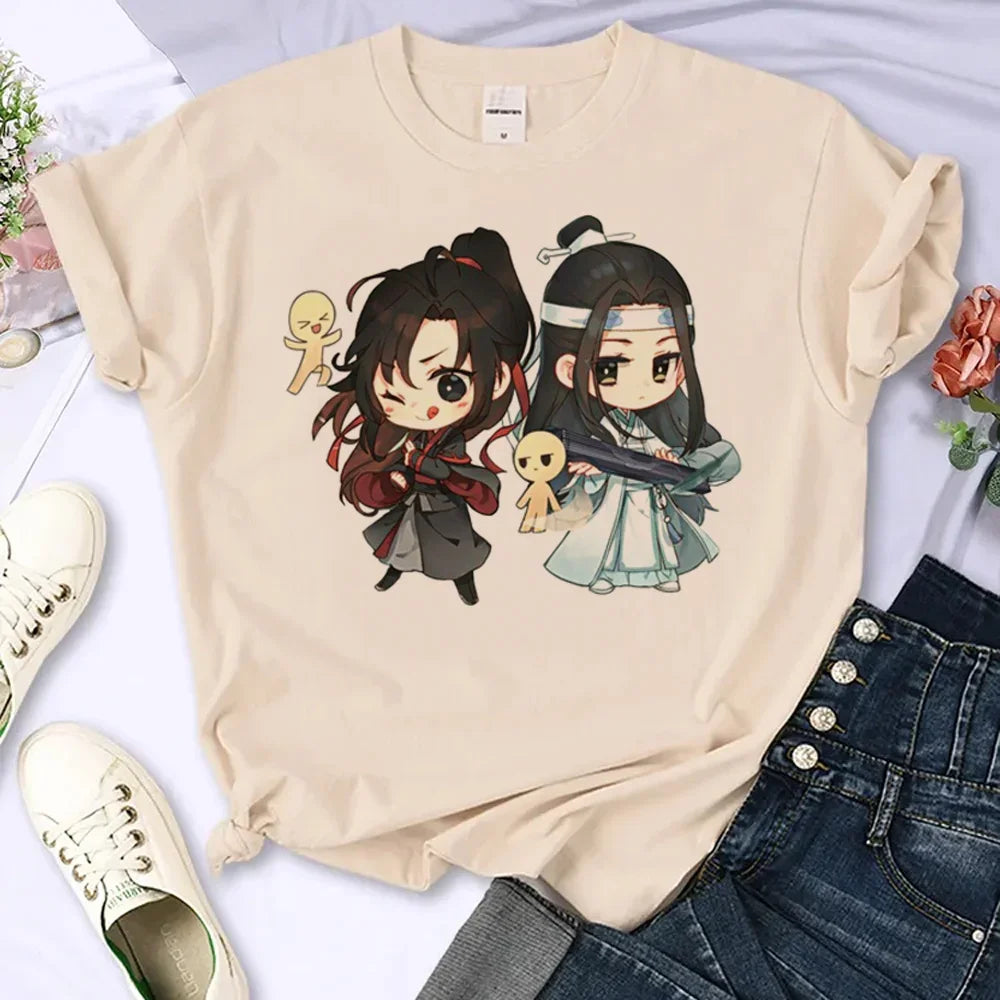 Mo Dao Zu Shi T-Shirts for Women Japanese Manga Summer Top Loose Fit Round Neck Tee