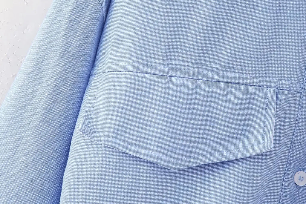 Elegant Patchwork Blouse for Women Long Sleeve Single Breasted Lapel Shirt Chic Short Top