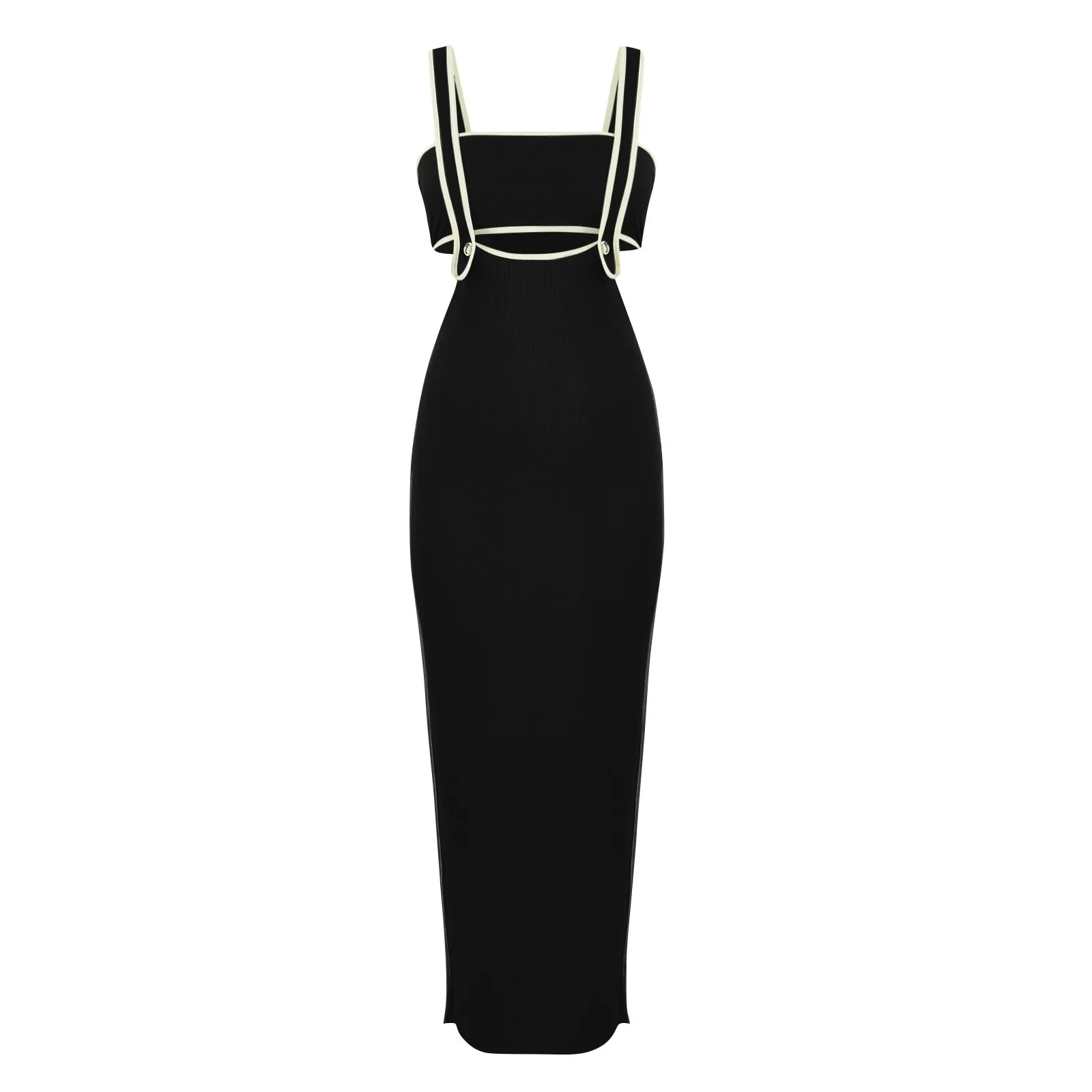 Two Piece Bodycon Crop Top Maxi Skirt Set For Women