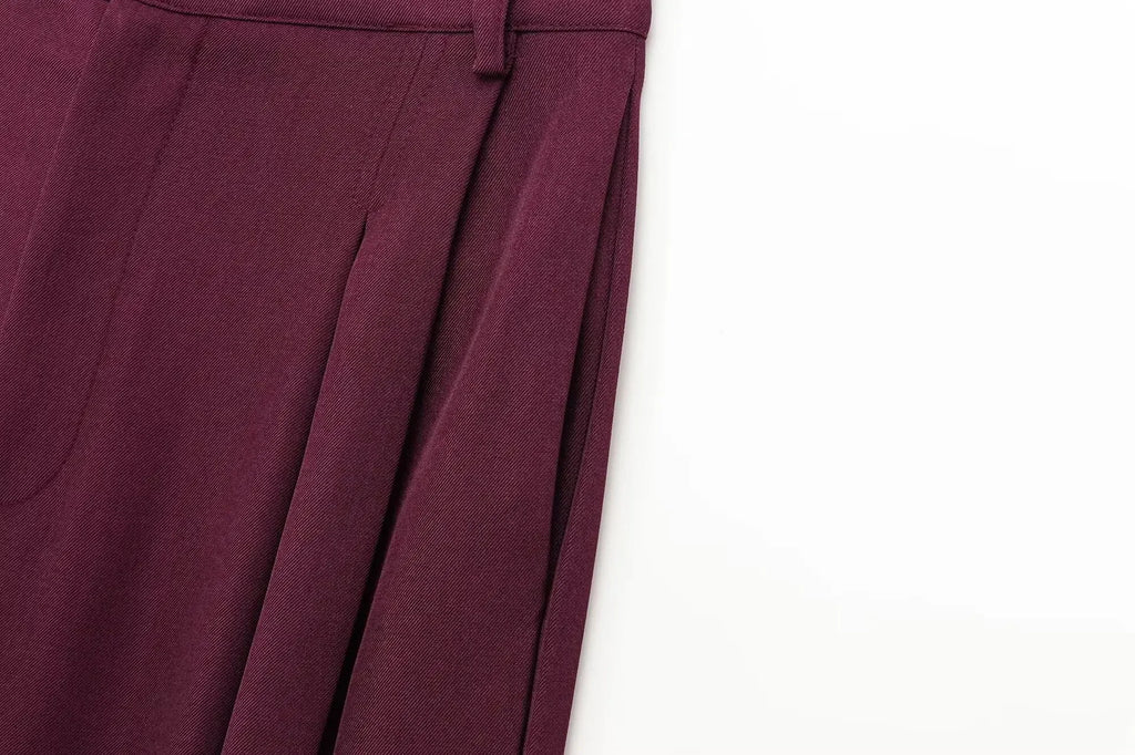 Women's Oversized Suit Jacket and High Waist Wide-Leg Trousers Set with Double-Breasted Top for Spring Fashion