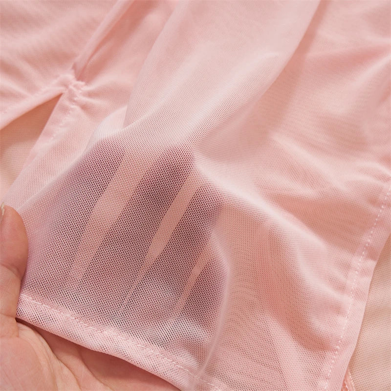 Kawaii Sheer Lace Patchwork Dress With Slit Party Wear