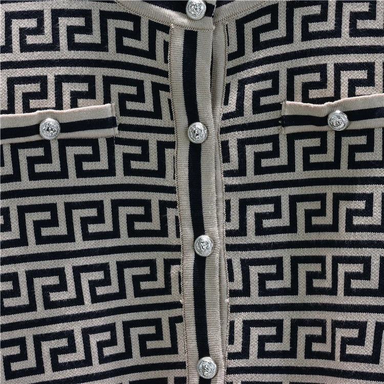 Elegant Casual Three-Piece Women's Fashion Houndstooth Printed Fitted Vest and Plaid Trousers Set for Spring and Autumn