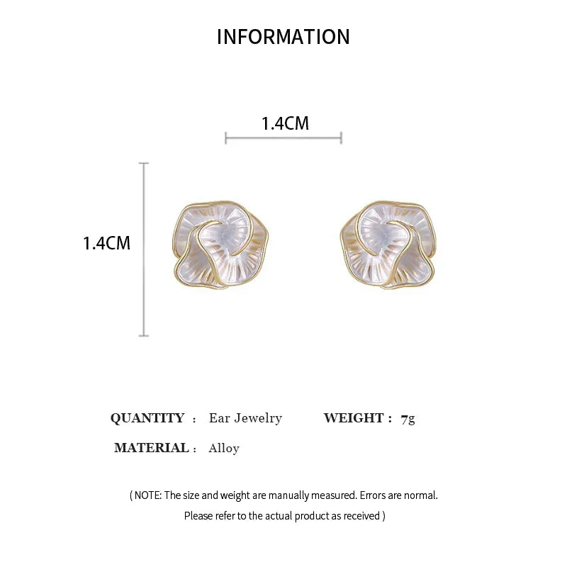 Delicate Camellia Flower Stud Earrings for Women Elegant Daily Jewelry Gift