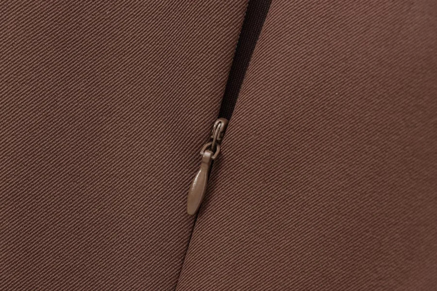 3D Cutout Mini Dress Pleated Skirt Brown Sleeveless