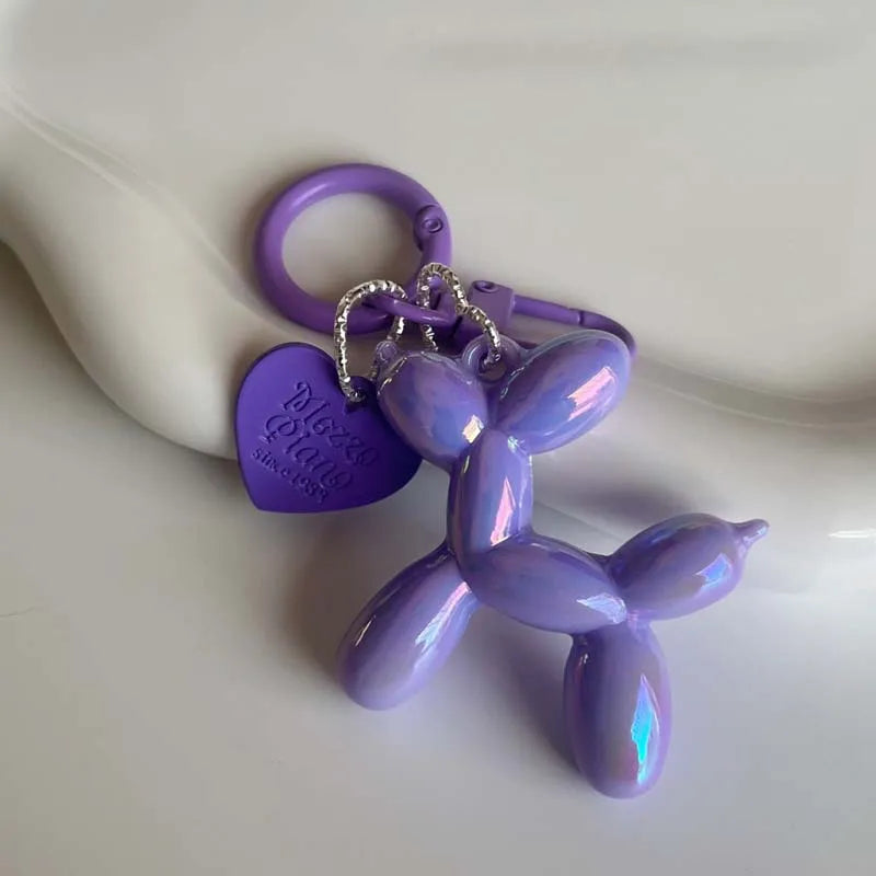 Cute Jelly Balloon Dog Keychain Pendant - Adorable Cartoon Dog Chain Keychain for Unisex Keys