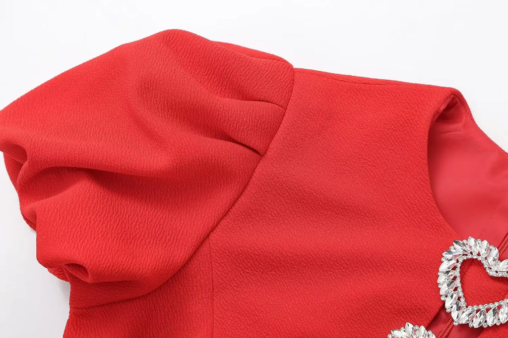 Elegant Red Bowknot A Line Mini Dress For Party Evening