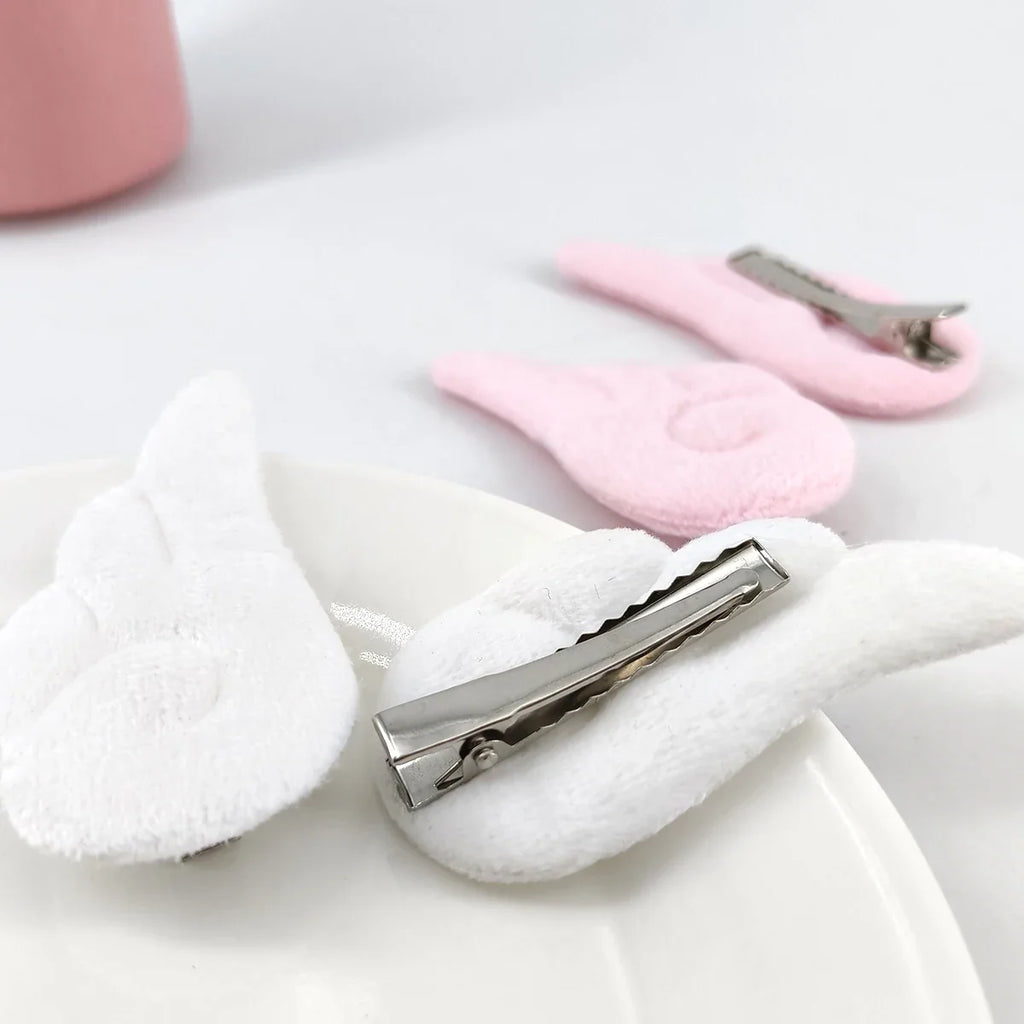 2Pcs Angel Wing Hair Clips Cute Plush Barrettes for Girls Party Wedding Birthday Accessories