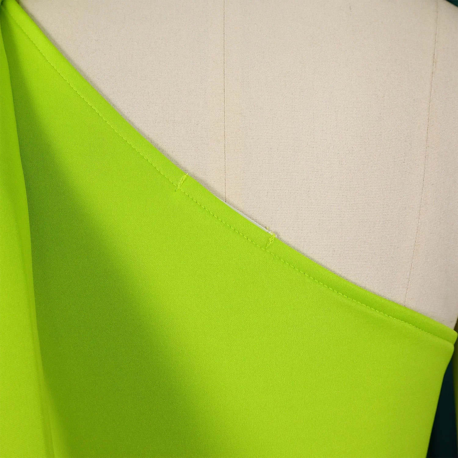 One Shoulder Bow Dress A Line Pleated Mid Calf Party Dress