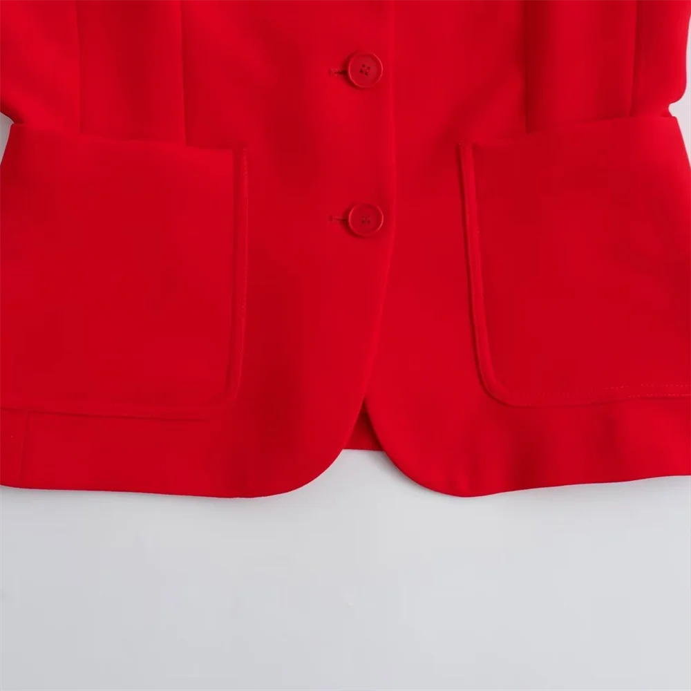 Women's Fashion Elegant Commuting Two-Piece Set Featuring Tailored Tight Suit Coat and Wide Pleated Short Skirt