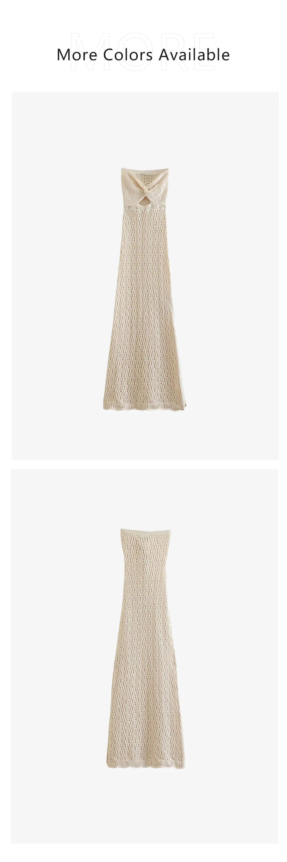 Elegant Women's Open Jacquard Mesh Knitted Summer Dress