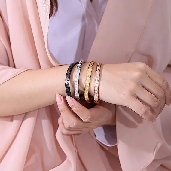 Ayatul Kursi Stainless Steel Cuff Bracelet with Arabic Calligraphy for Men and Women