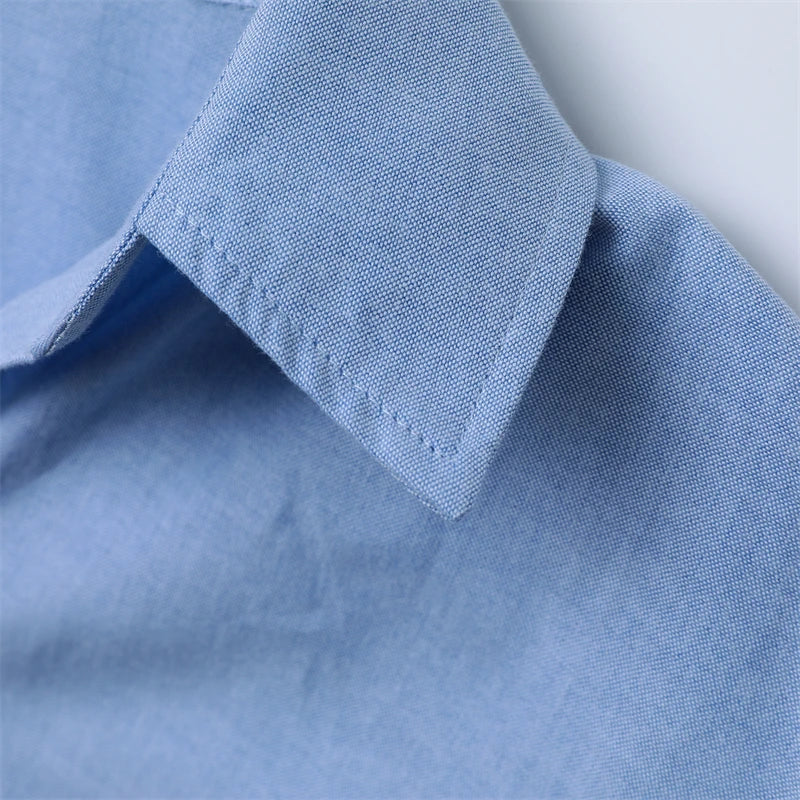 Women's Loose Fit Oxford Long Sleeve Shirt with Lapel Collar Elegant Vintage Blouse for Office and Fall Wear