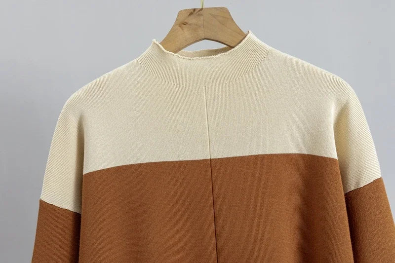 Women's 2 Piece Thick Turtleneck Sweater and Pants Set for Autumn and Winter Fashion Outfit