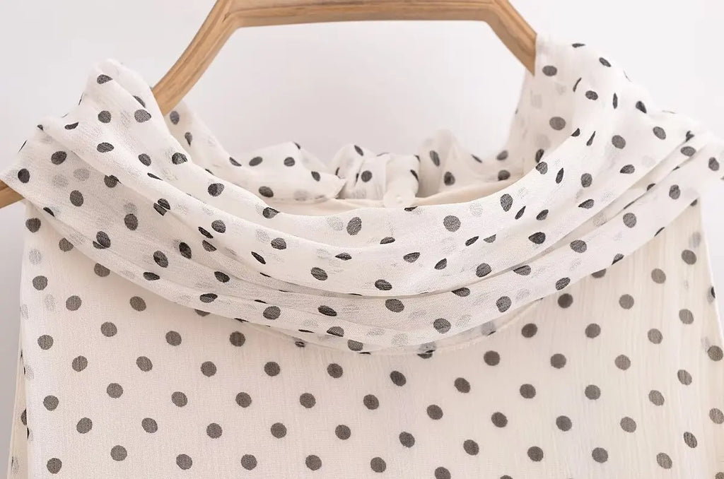 Polka Dot Halter Neck Midi Dress For Women Casual Chic