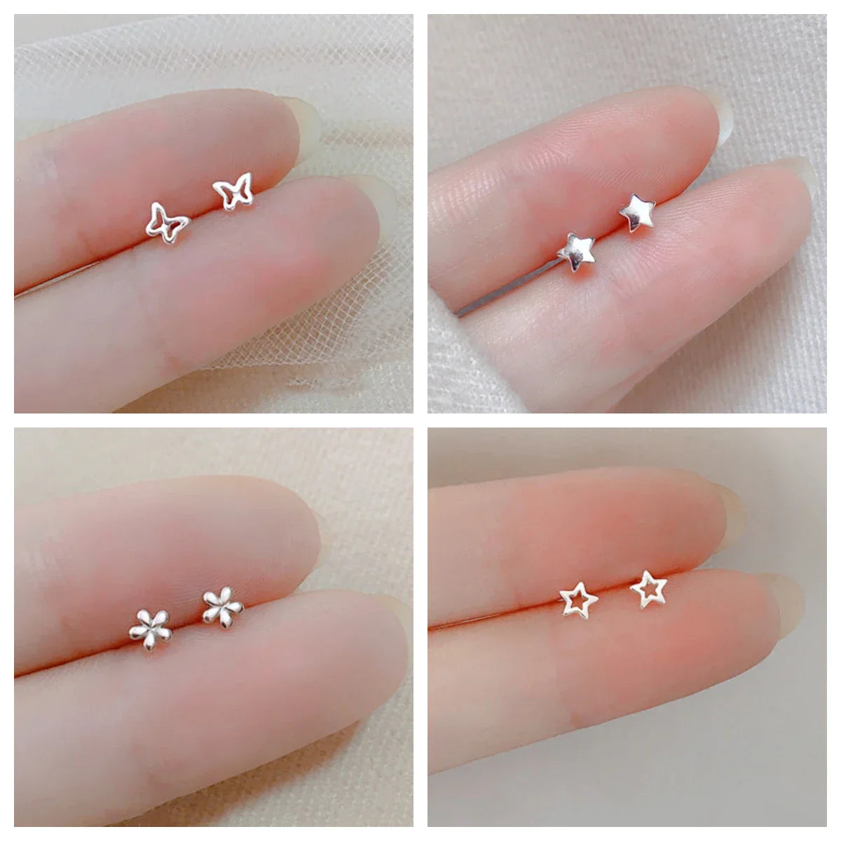 Minimalist Heart Stud Earrings for Women Hypoallergenic Silver Color Daily Wear Jewelry Gifts
