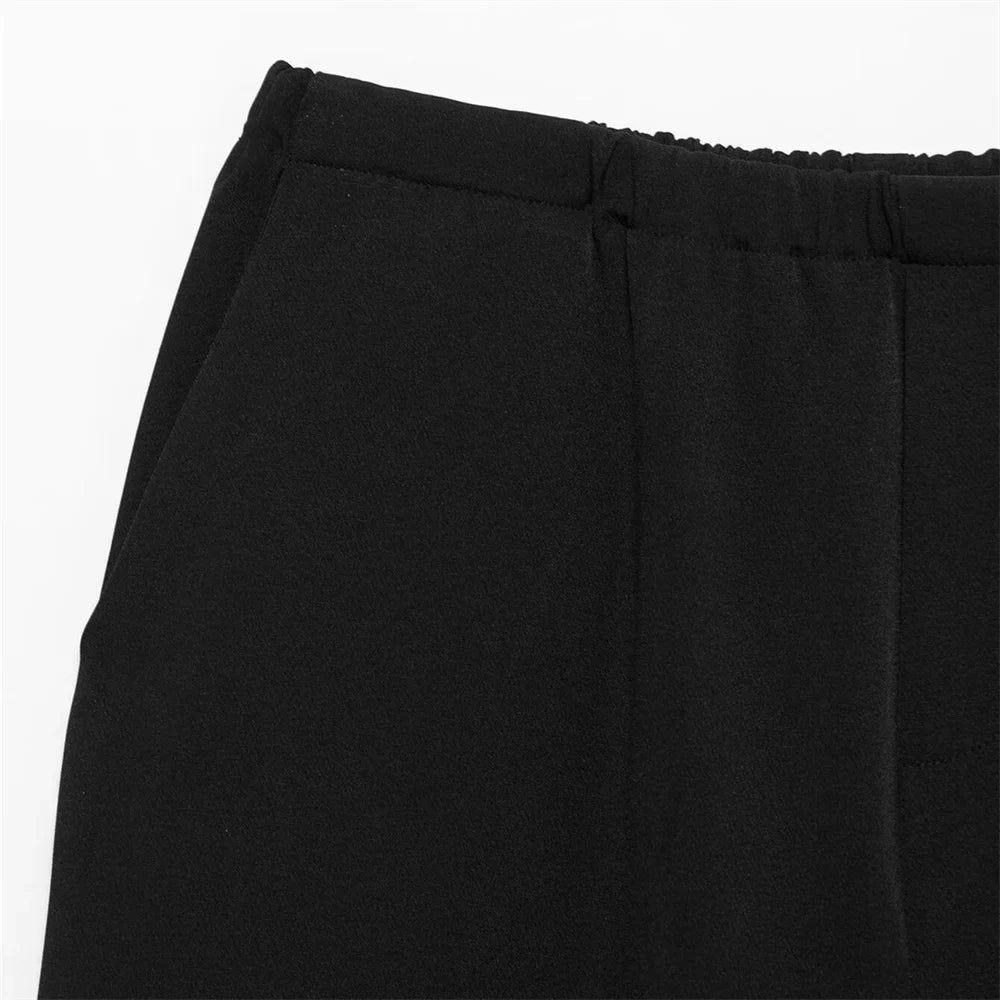 Women's Casual Double Breasted Kimono Style Suit Jacket and Straight Leg Pants Set for Spring Fashion