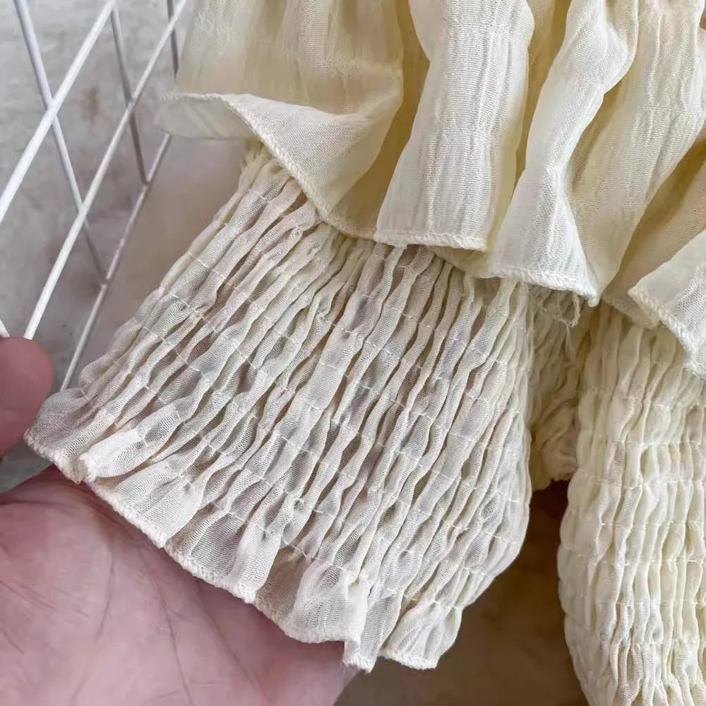 Ruffled Off Shoulder Dress Chiffon Beach Summer Fashion