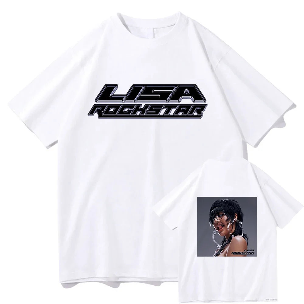 Lisa Rockstar T-Shirt Funny Unisex Vintage Graphic Tee Summer Harajuku Top