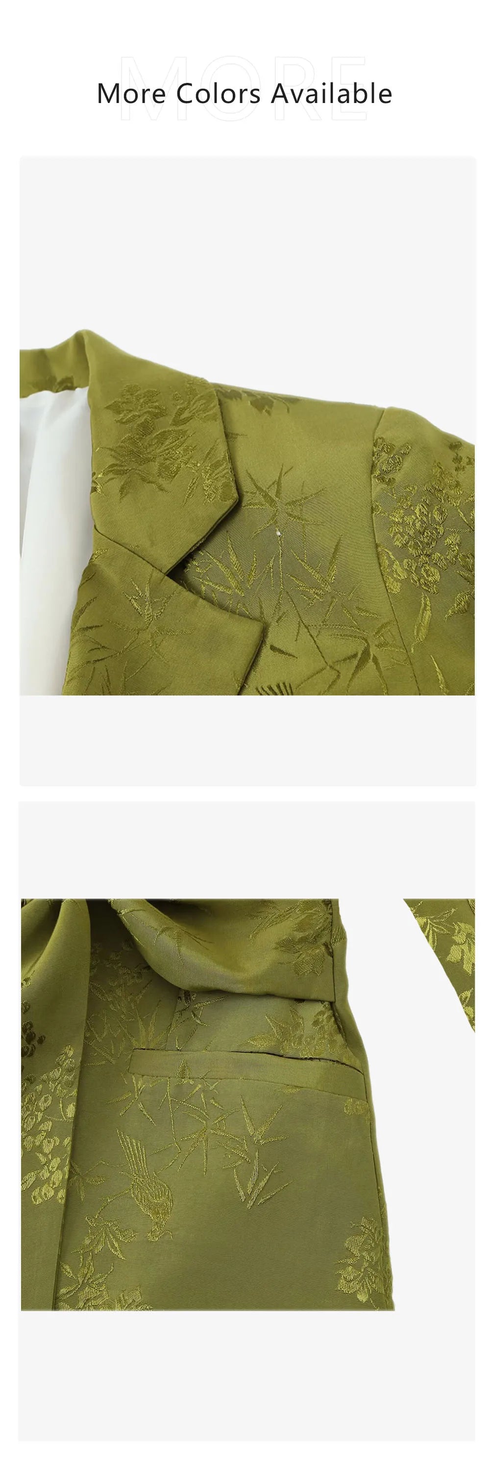 Versatile Women's Jacquard Suit Coat with Bow Decoration and High Waist Straight Leg Pants