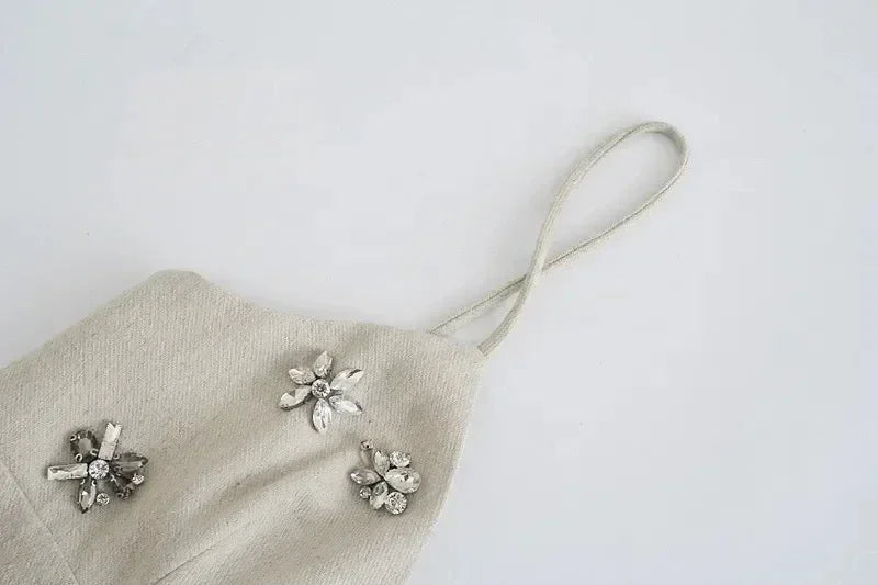 Chic Womens Sleeveless Mini Dress Vintage Thin Straps