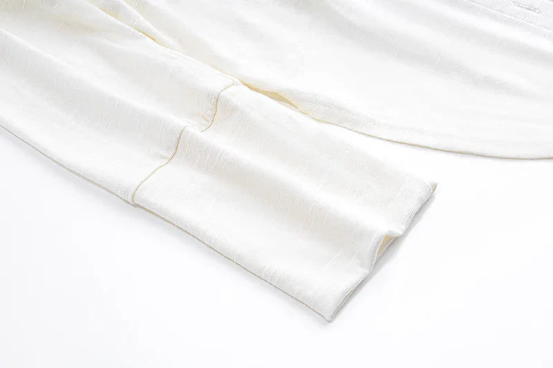 Sexy Polo Neck Button Up Crop Top Cardigan with Long Sleeves Twist Knot Bandage Vest for Women