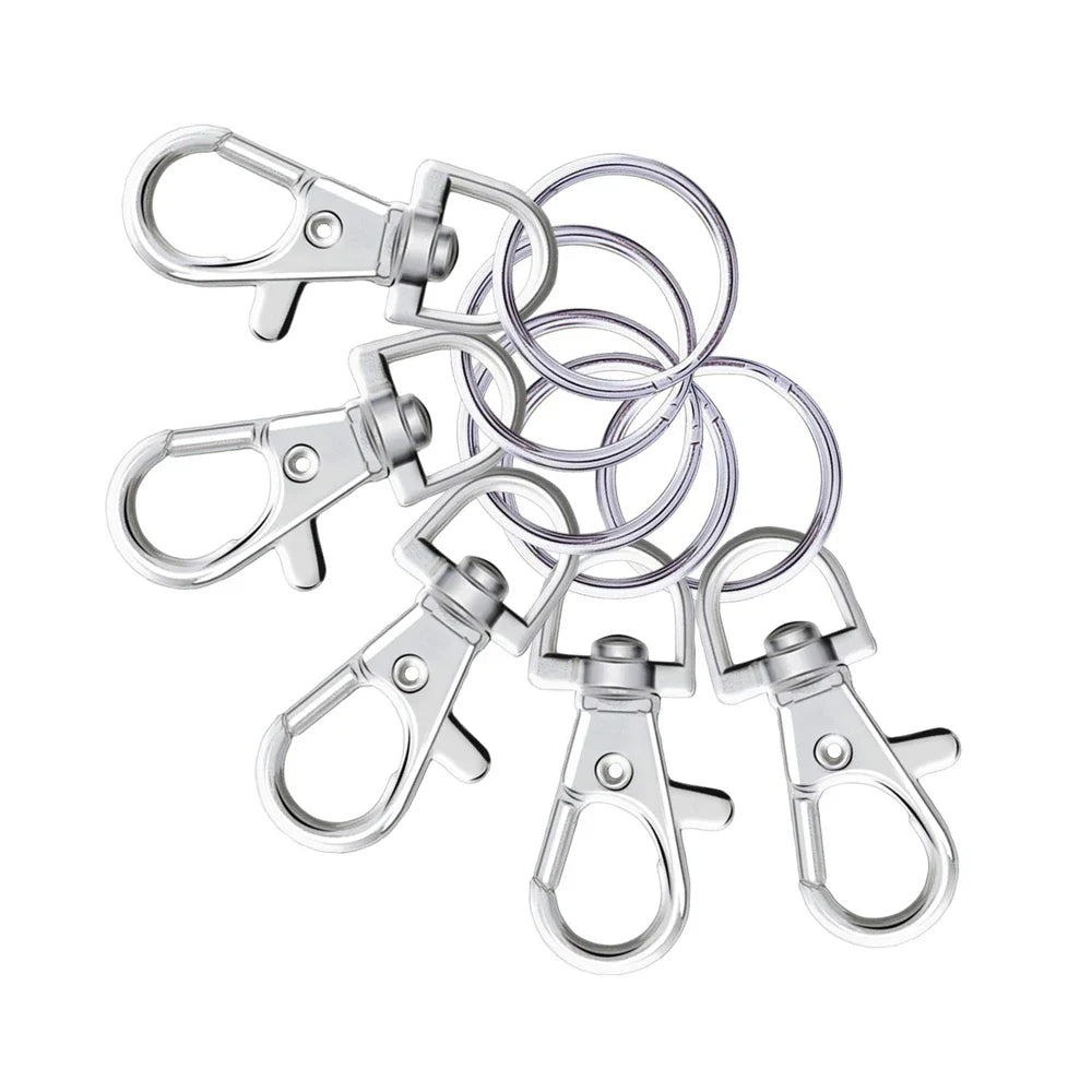 30 Pieces Metal Swivel Keychain Hooks with Split Key Rings for DIY Keychain Making