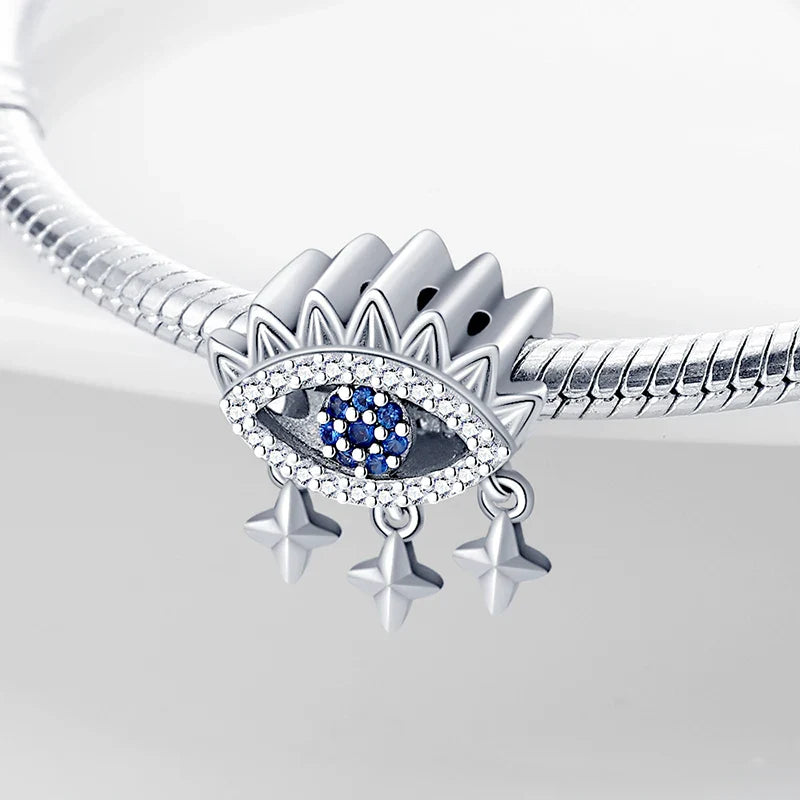 925 Silver Devil's Eye Charms Beads for Women DIY Jewelry Making